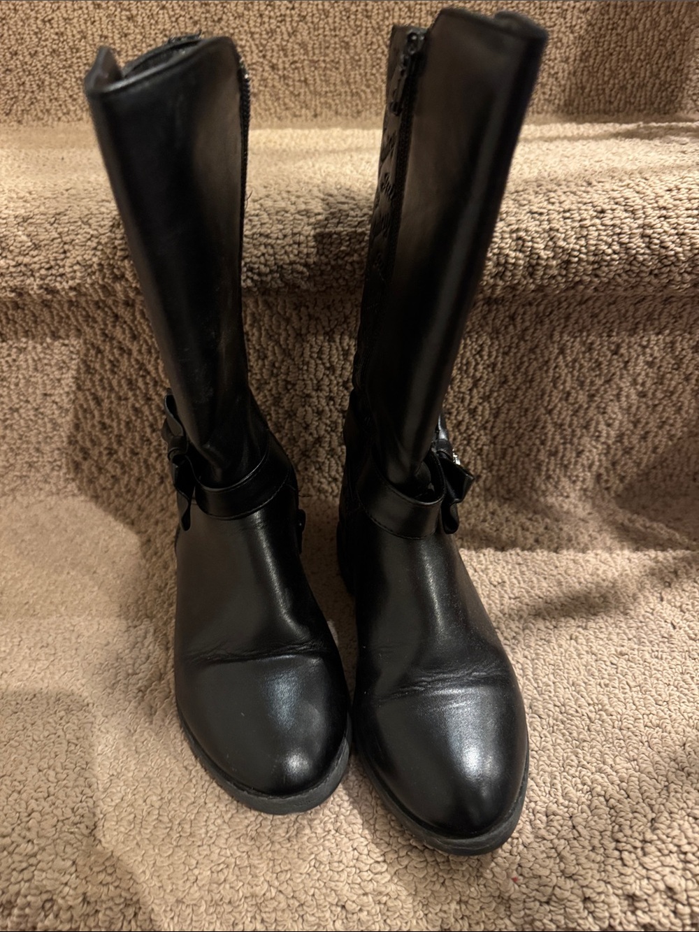 Juicy Couture Black Tall Riding Boots with Side Buckle
